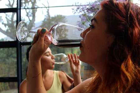 Woman glass drink photo