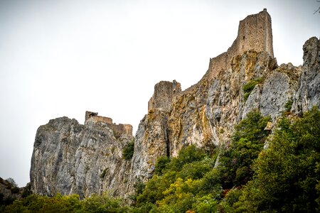 Cathar high-cobières medieval castle photo