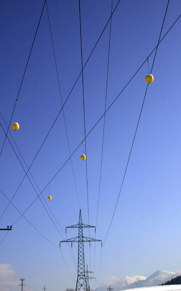 Electricity cable blue