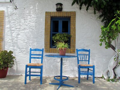 Old village greek island white