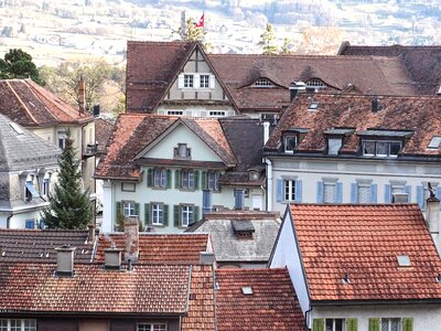 Houses idyllic landscape photo