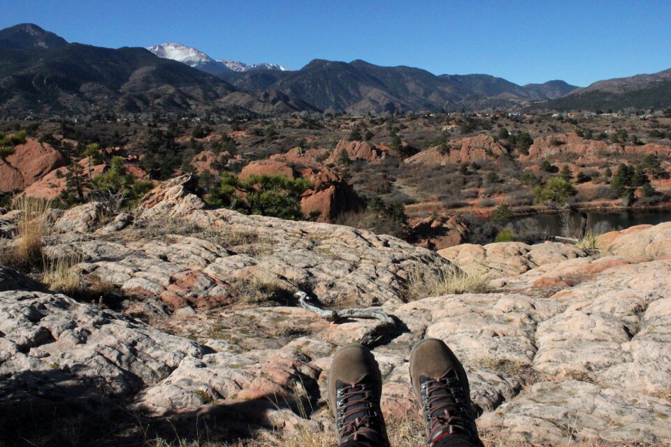 Hiking peak mountain