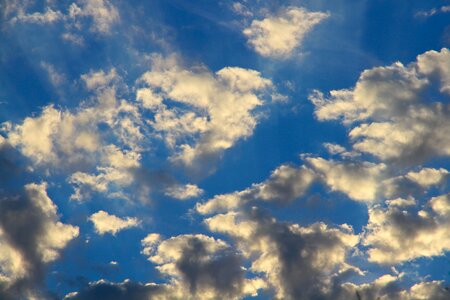 Clouds blue cotton photo