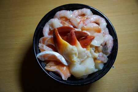 Fish raw raw food seafood rice bowl