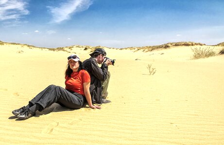 Blue sky yellow sand ukraine photo