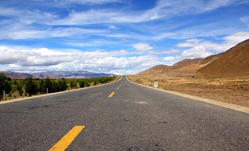 Tibet road blue sky photo