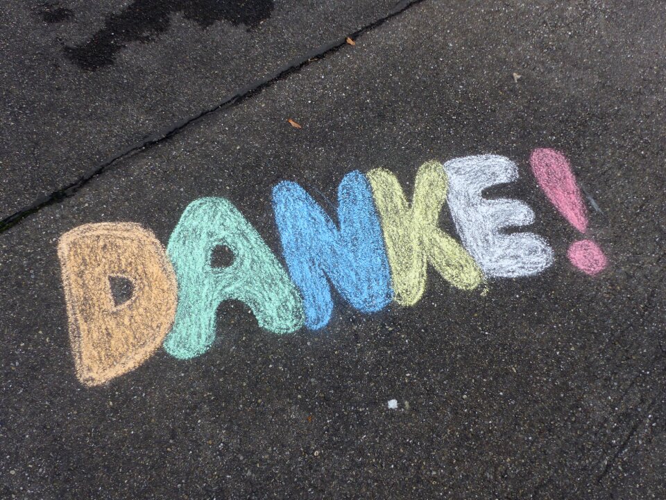 Thank you straßenkreide chalk art