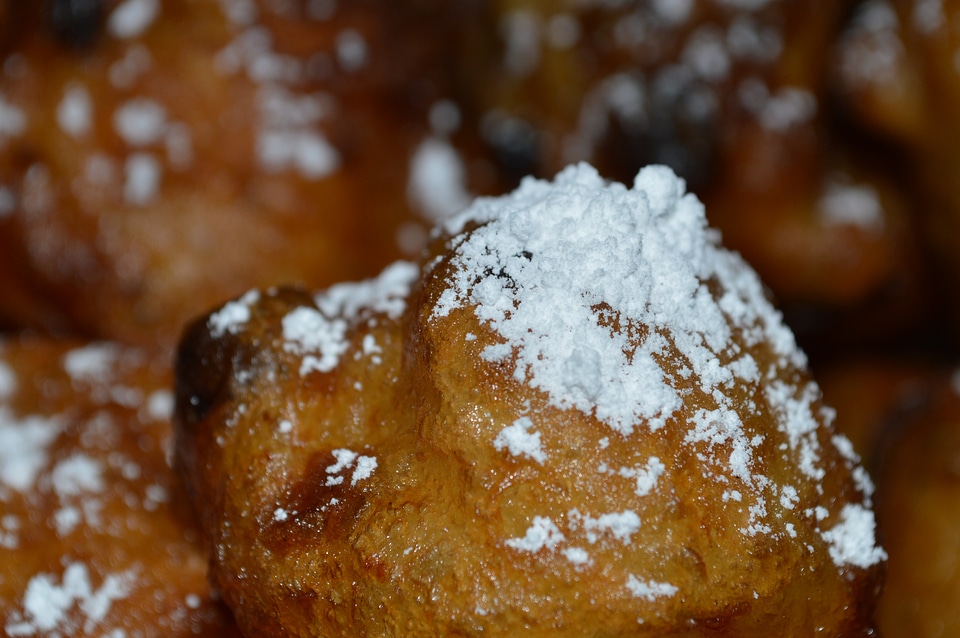 Powdered sugar oliebol new year