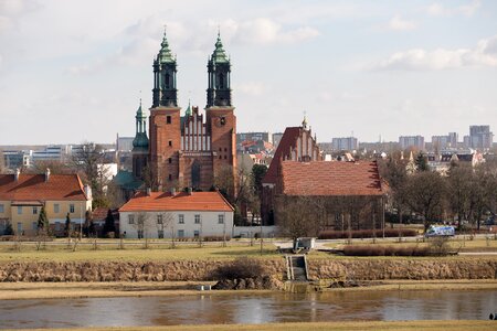 Cathedral ostrow tumski river photo