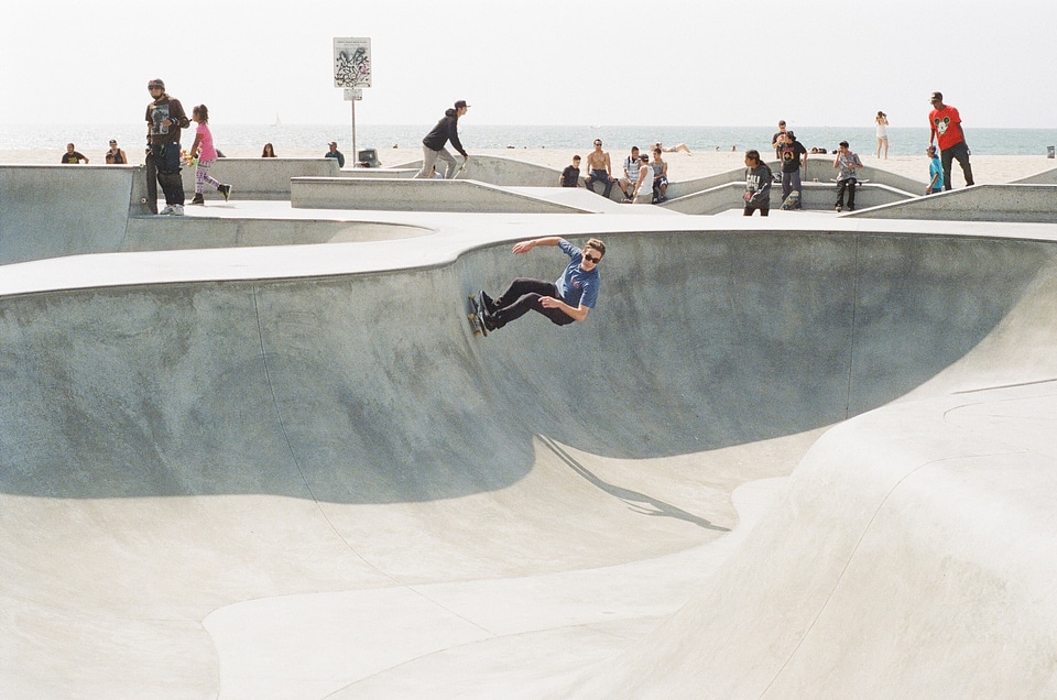 Extreme young skateboarder