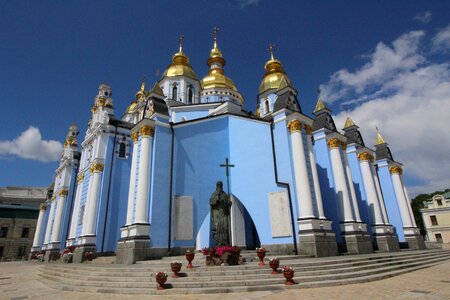 St michael blue statue photo