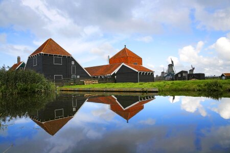 Netherlands windmill village the scenery