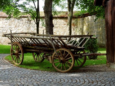 Horse coach covered wagon photo