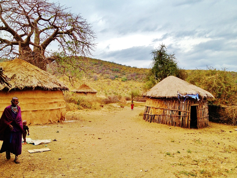 Africa village hut
