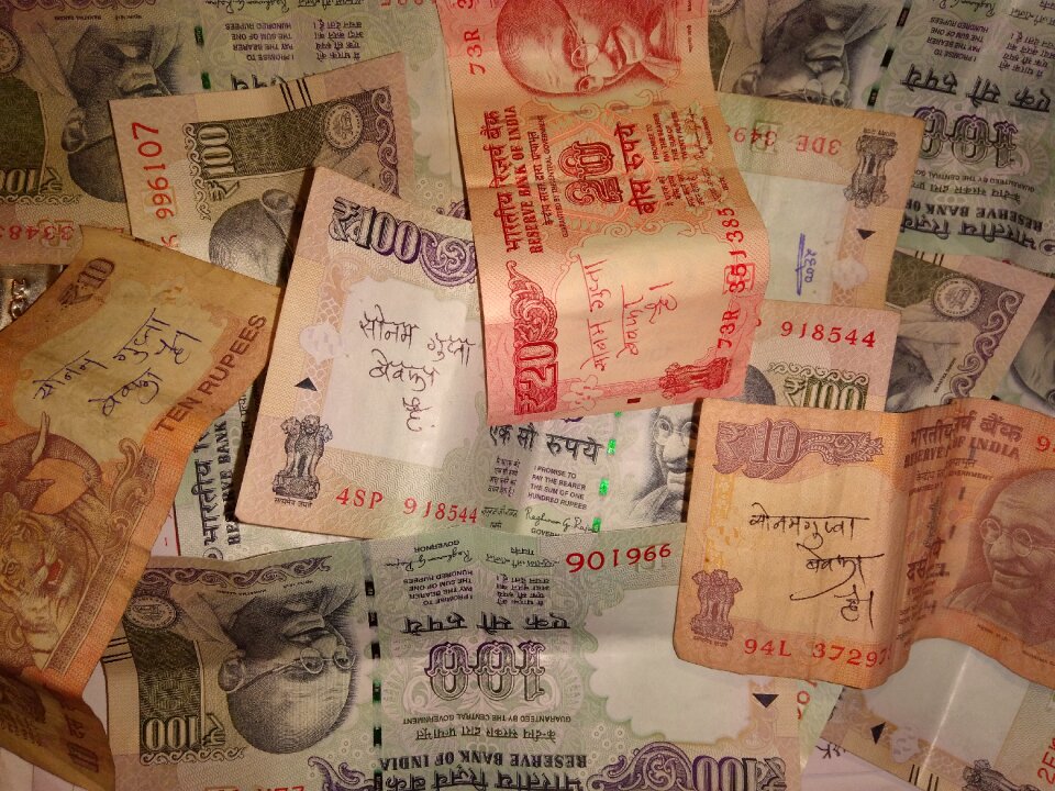Rupees brown money