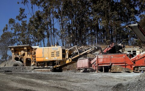 Construction earthworks dam building photo