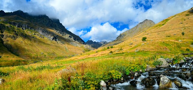 Landscape green mountains