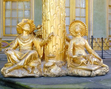 Tea house sculpture gold