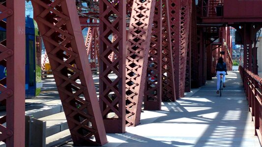 Cycling walkway bridge photo