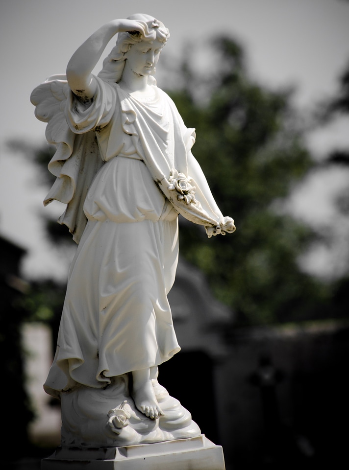 Marble cemetery monument