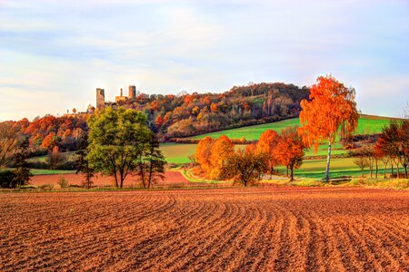 Autumn castle ruin photo