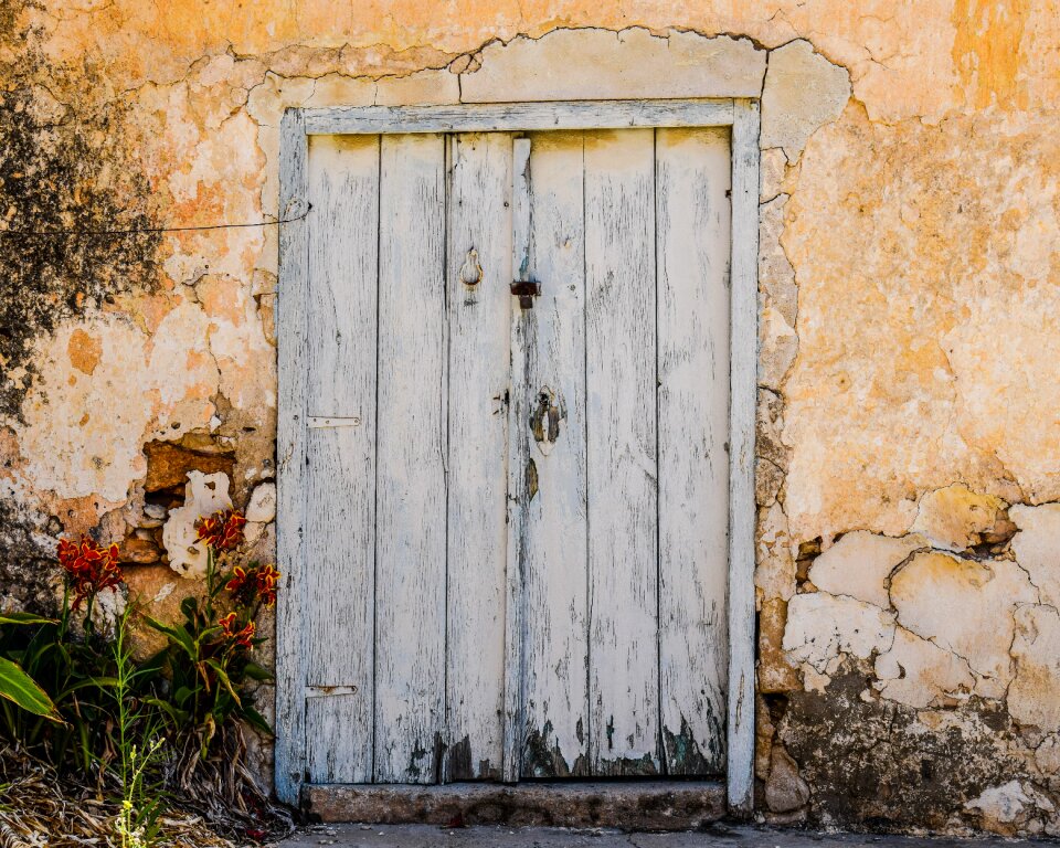 Weathered rusty entrance
