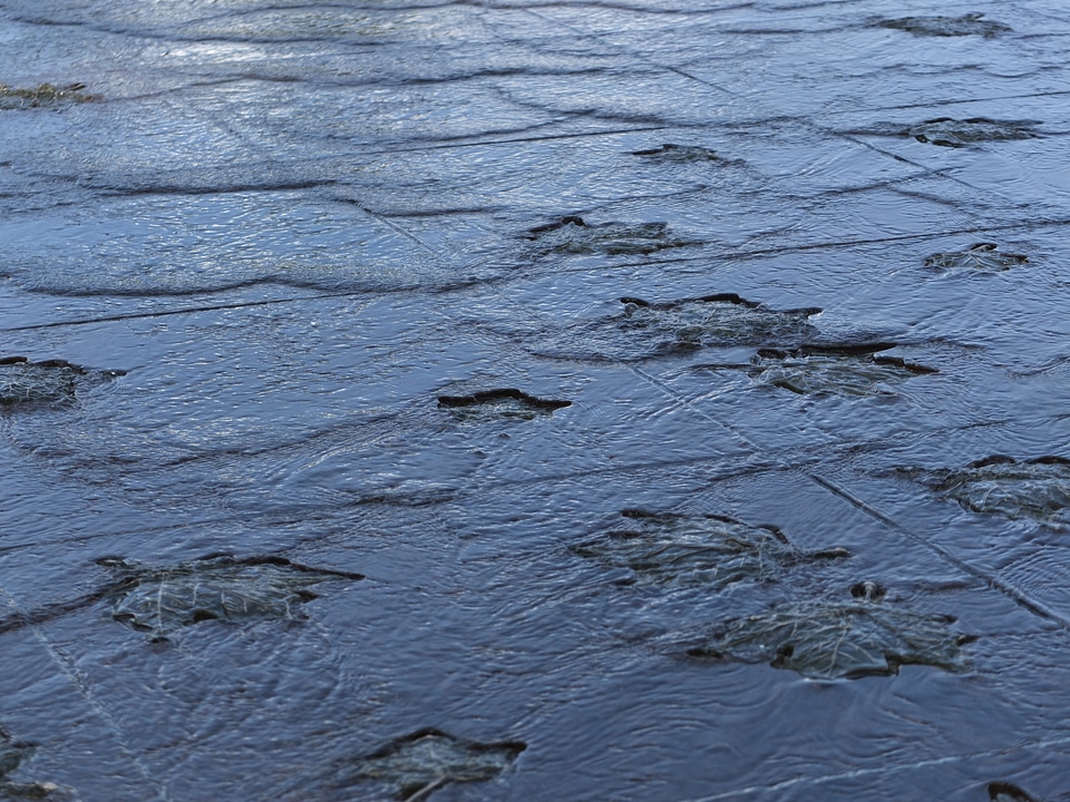 Water leaves blue
