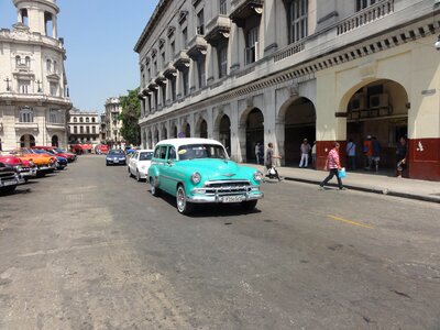 Blue sea green street