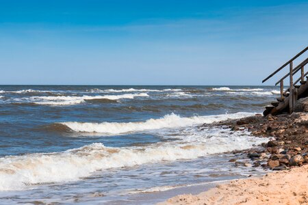 Waves the coast of the baltic sea holidays