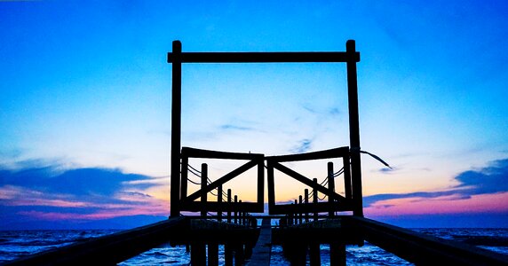 Beach night building
