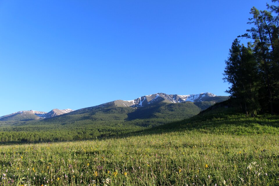 Snow mountain the scenery in xinjiang photo