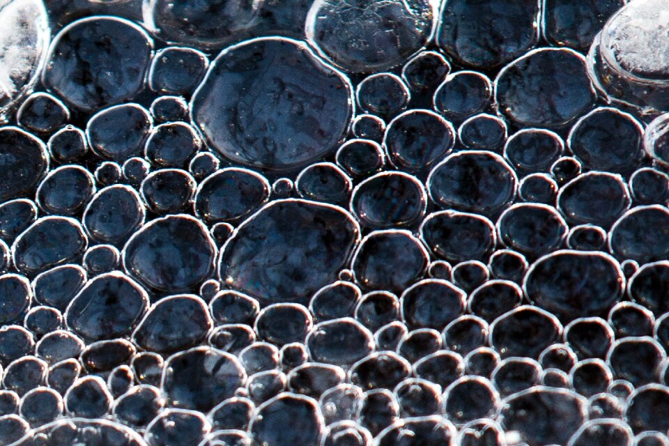Blue circle blue bubbles