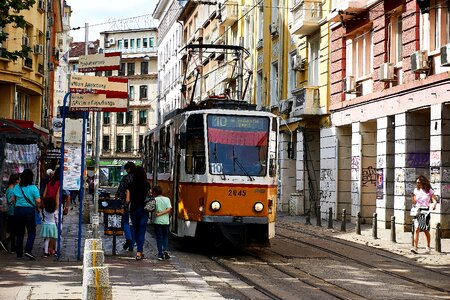 Catenary train upper lines photo