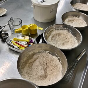 Kitchen preparation flour photo