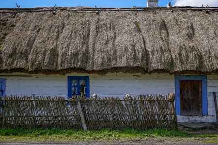 Open air museum village thatched roof photo