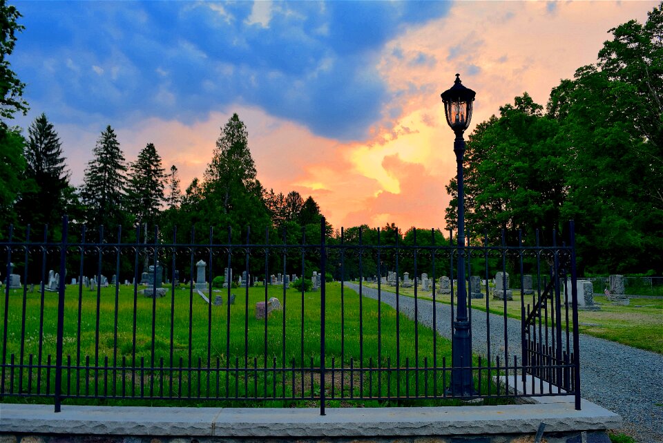 Colorful ominous cemetery