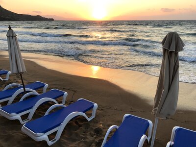 Sand umbrellas holidays photo