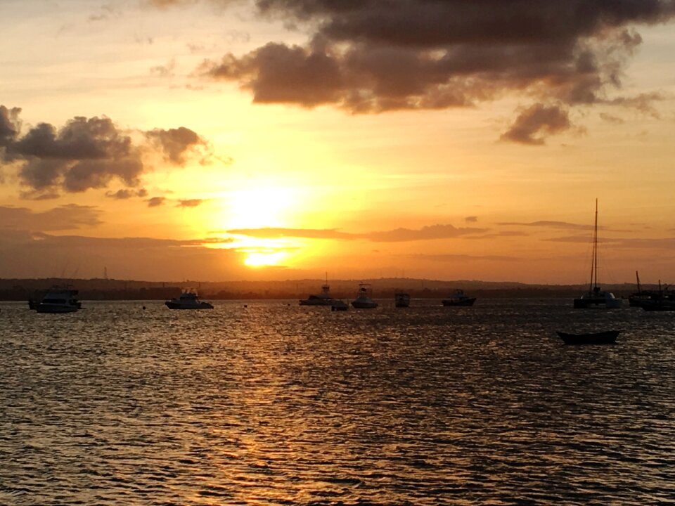 Evening morning sea
