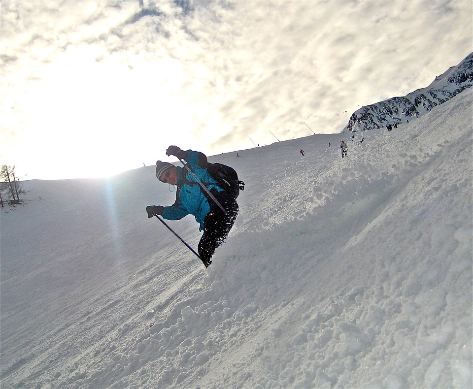 Skiing alps downhill skiing