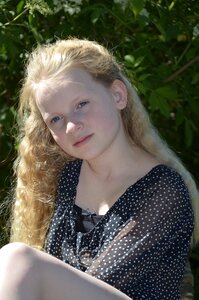 Child long hair face