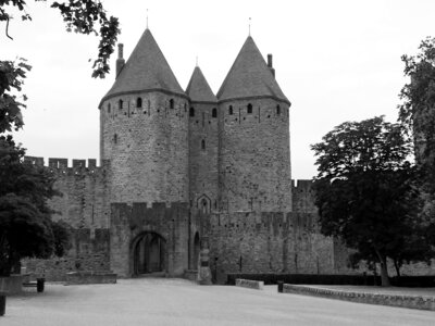 Medieval city porte narbonnaise entry photo