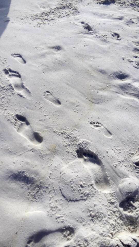 Ocean footstep barefoot