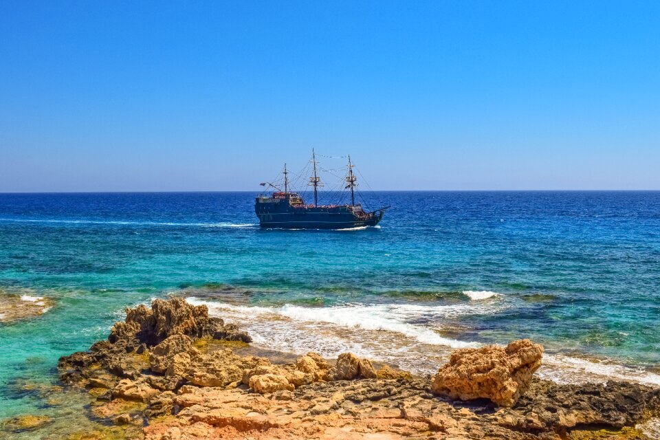 Pirate ship nature blue