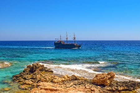 Pirate ship nature blue