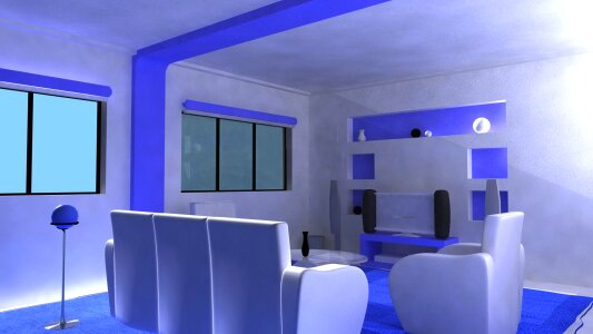 Model blue interior