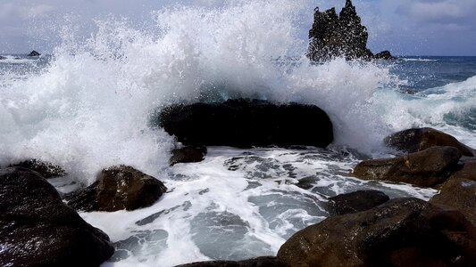 Stone beach rocky bay tenerife photo