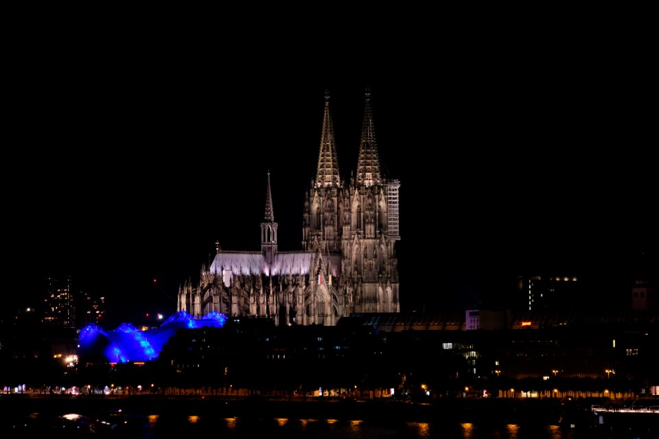 Night illuminated church
