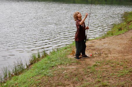 Boy fishing