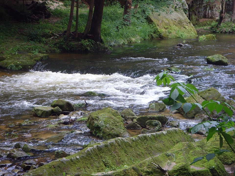 Czech river flow czech mountains photo