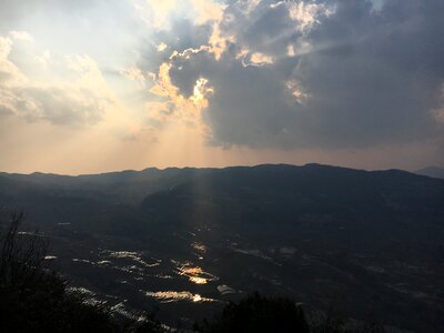 Clouds skimming day terrace in yunnan province photo